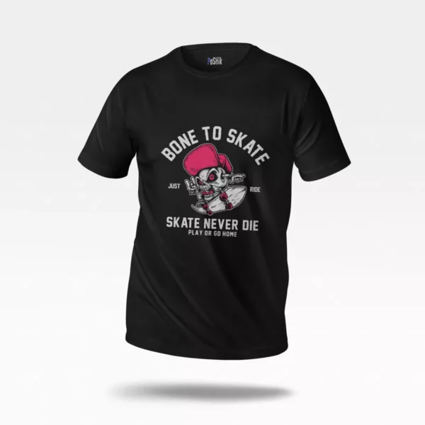 تیشرت اسکیت‌بورد طرح جمجمه Bone To Skate