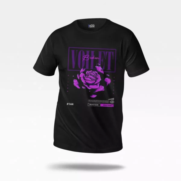 تیشرت رز بنفش طرح Broken Violet