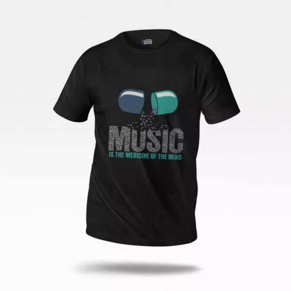 تیشرت طرح قرص Music Is the Medicine of the Mind