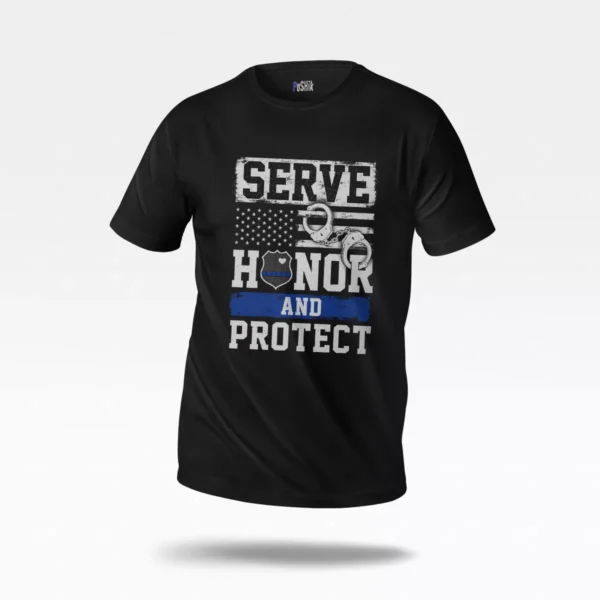 تیشرت پلیس طرح Serve Honor And Protect