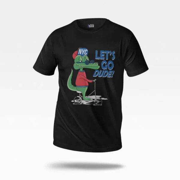 تیشرت کروکودیل اسکوترسوار طرح Let’s Go Dude