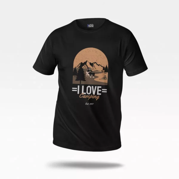 تیشرت کمپینگ طرح I Love Camping