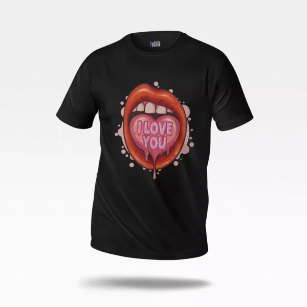 تیشرت عاشقانه طرح I Love You