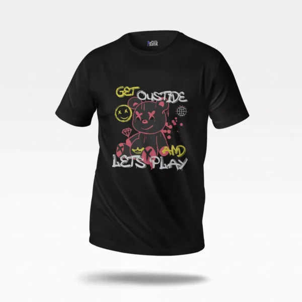 تیشرت خرس گرافیتی طرح Get Outside