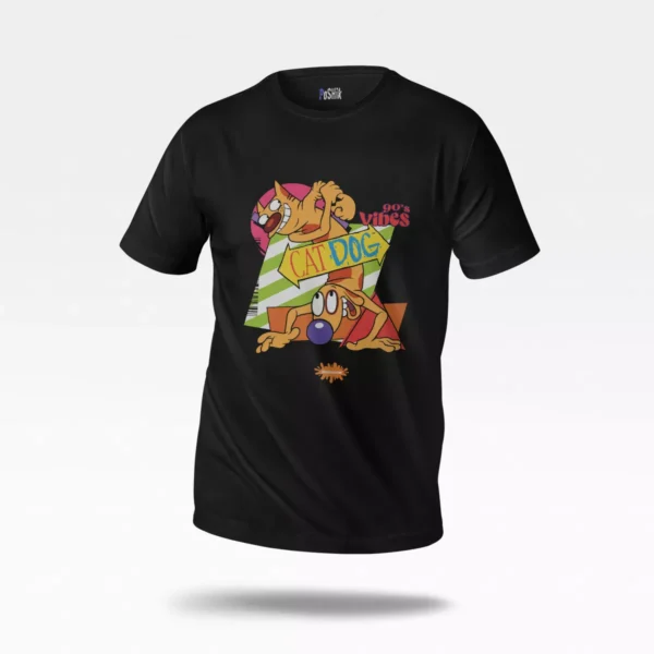 تیشرت کت‌داگ طرح 90s Vibes (CatDog)