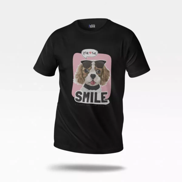 تیشرت سگ کارتونی طرح Smile