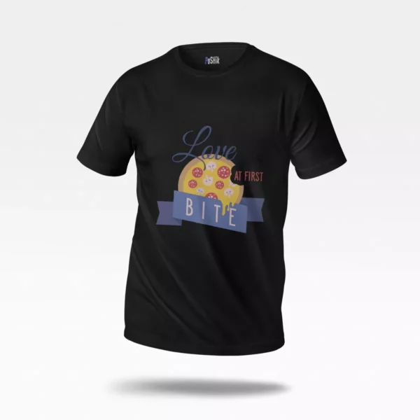 تیشرت پیتزا طرح Love At First Bite