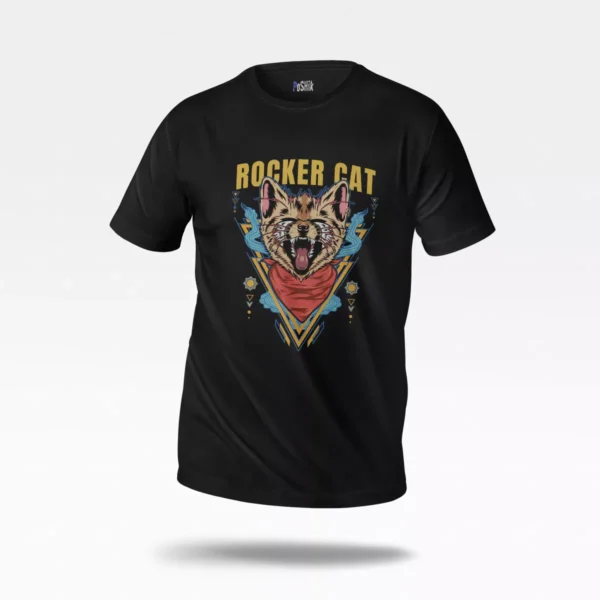 تیشرت گربه طرح Rocker Cat