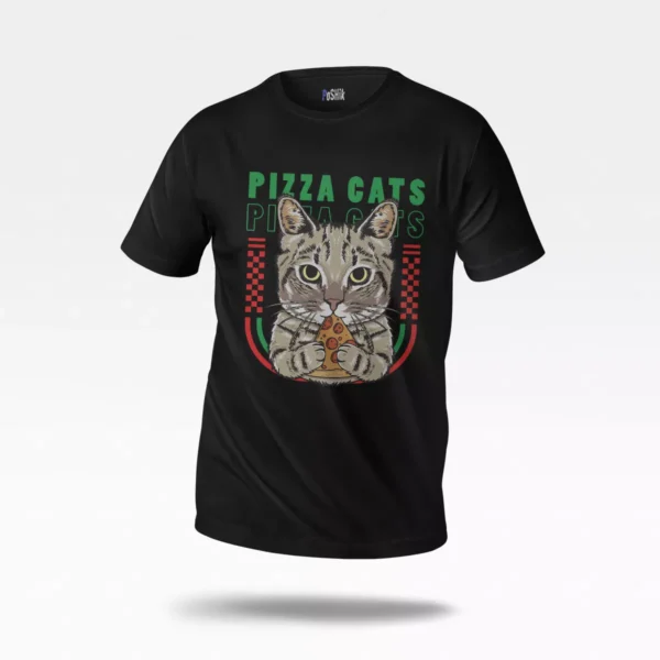 تیشرت گربه طرح Pizza Cats