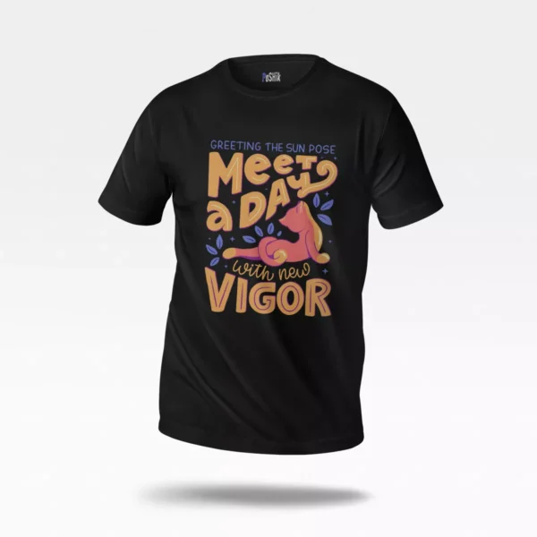 تیشرت یوگا طرح Meet A Day With New Vigor