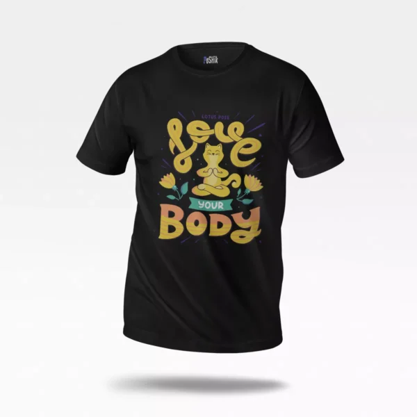 تیشرت یوگا طرح Love Your Body