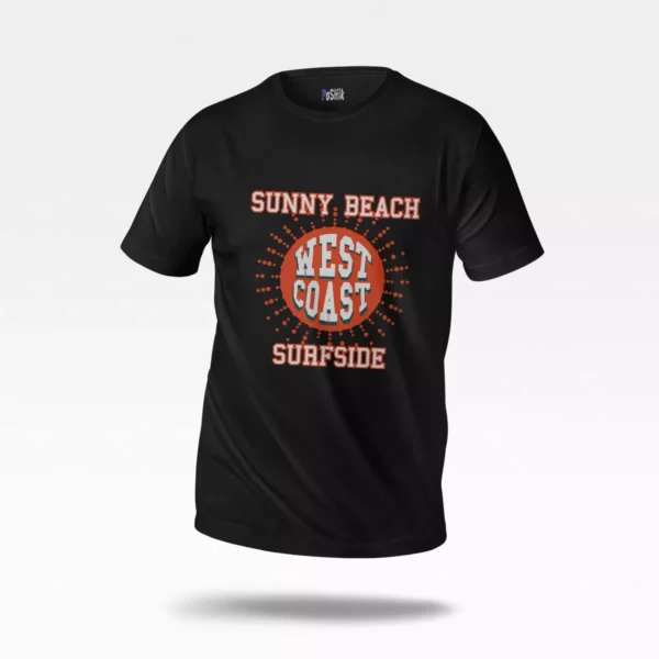 تیشرت طرح Sunny Beach West Coast Surfside
