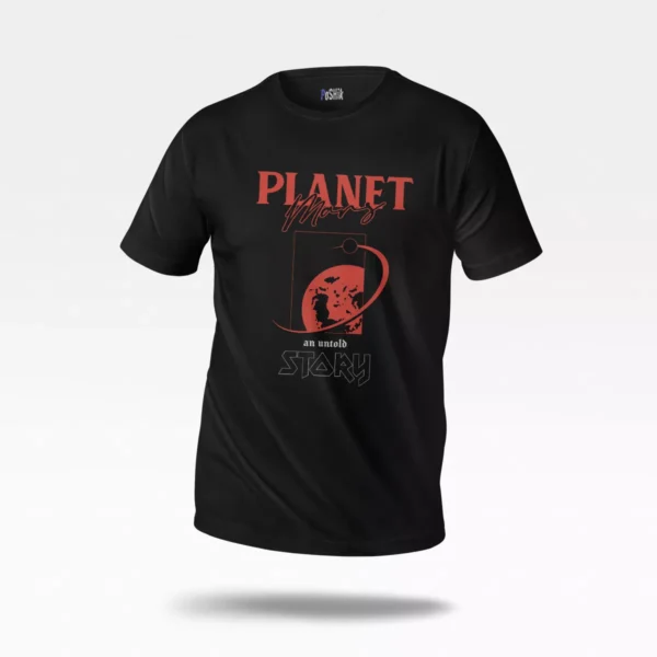 تیشرت فضایی طرح سیاره مریخ و نوشته انگلیسی داستان ناگفته (Planet Mars)