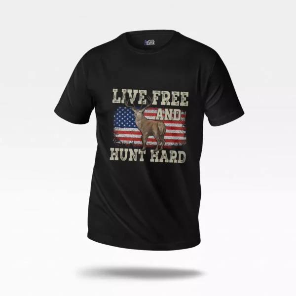 تیشرت شکار طرح Live Free And Hunt Hard