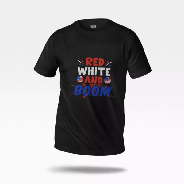 تیشرت بامزه طرح Red White And Boom