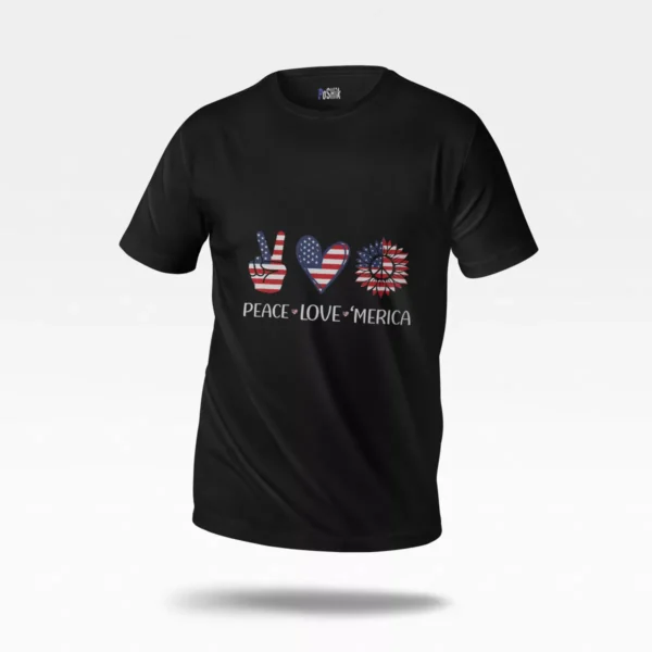 تیشرت آمریکا طرح Peace Love Merica