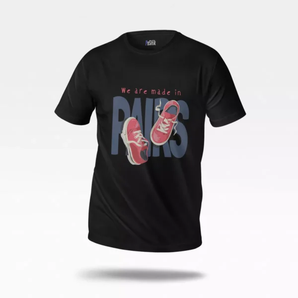 تیشرت عاشقانه طرح We Are Made In Pairs