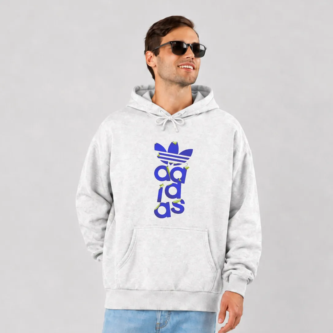 هودی آدیداس طرح تایپوگرافی عمودی آبی (Adidas)