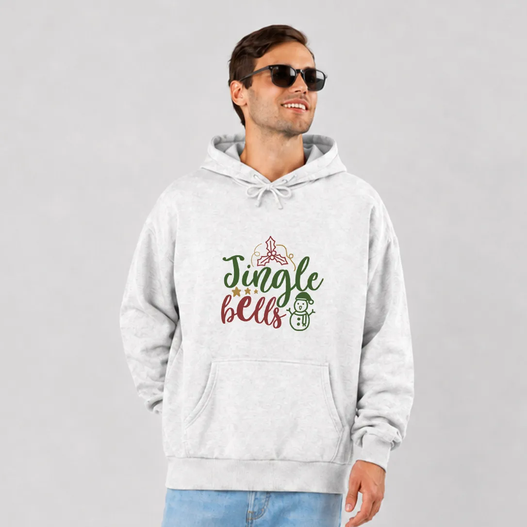 هودی کریسمس طرح نوشته Jingle Bells و آدم‌برفی