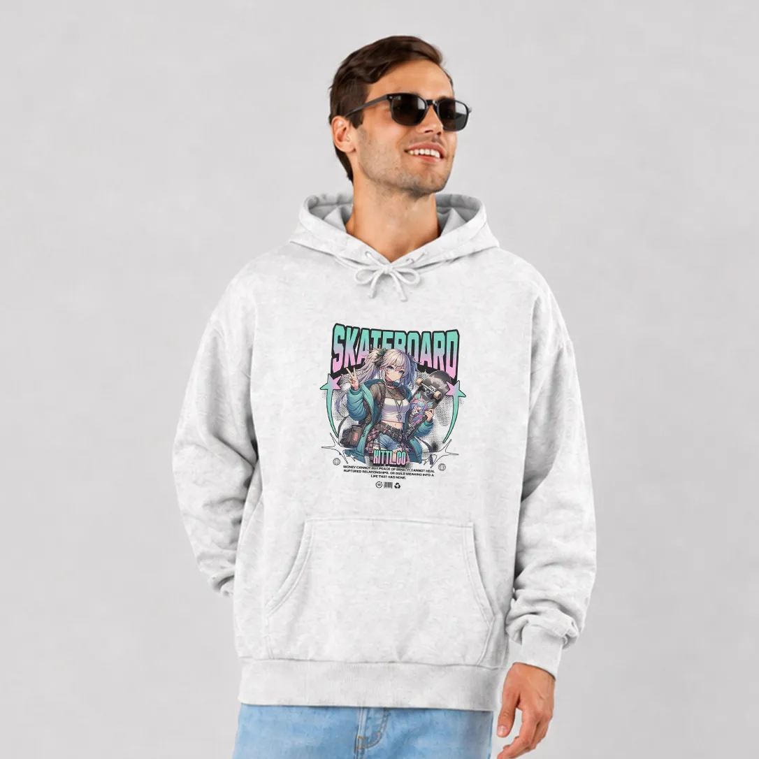 هودی اسکیت‌بورد طرح دخترانه نئونی (Skateboard)