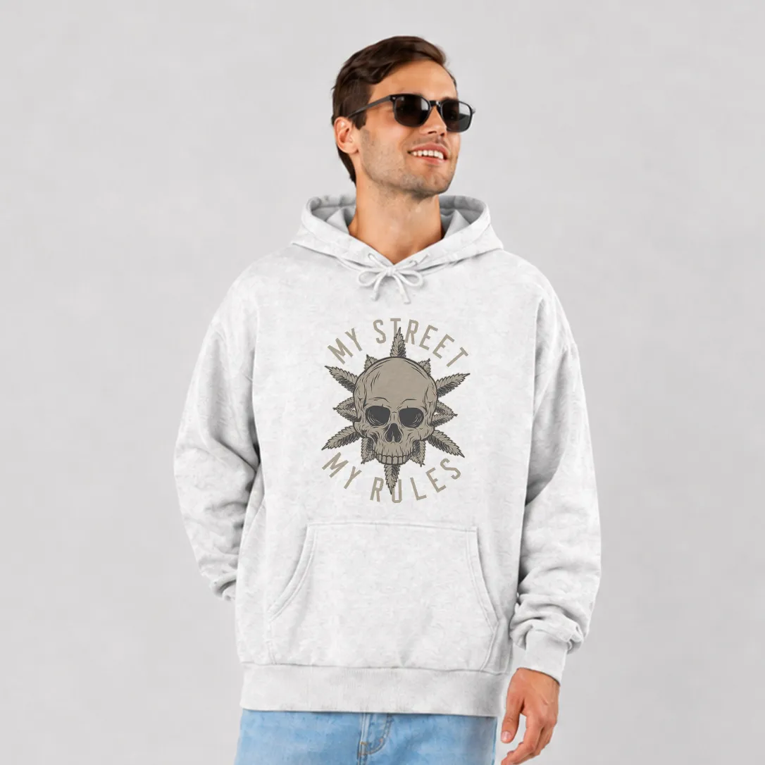 هودی طرح جمجمه و برگ شاهدانه