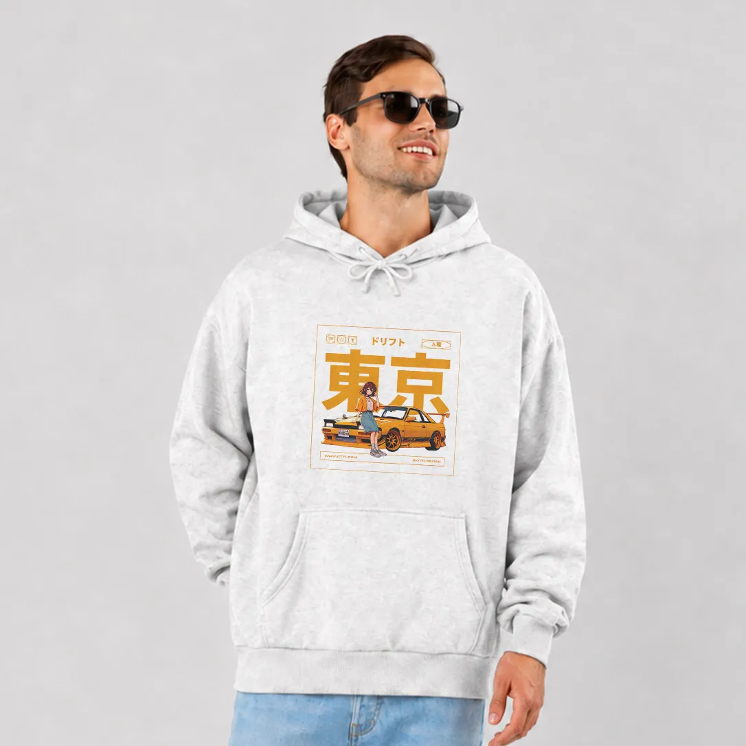هودی طرح دختر و خودروی توکیو دریفت کد 32011