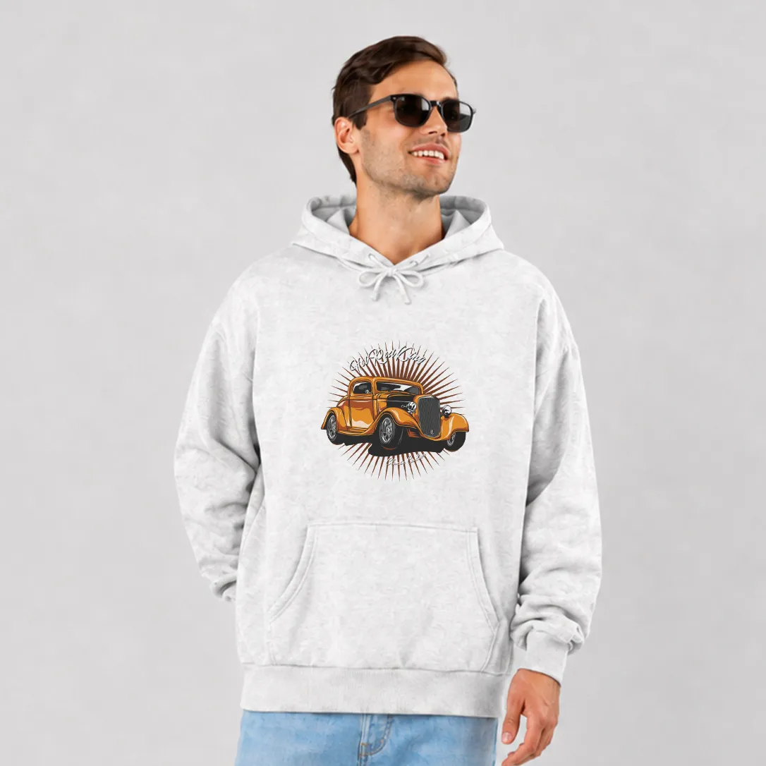 هودی هات‌راد نارنجی طرح ماشین کلاسیک