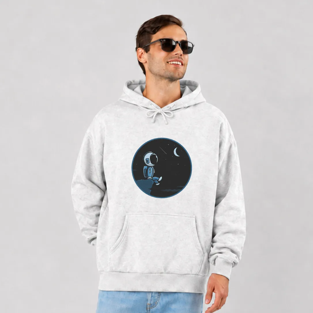 هودی فضانورد تنها طرح ماه و فضای تاریک