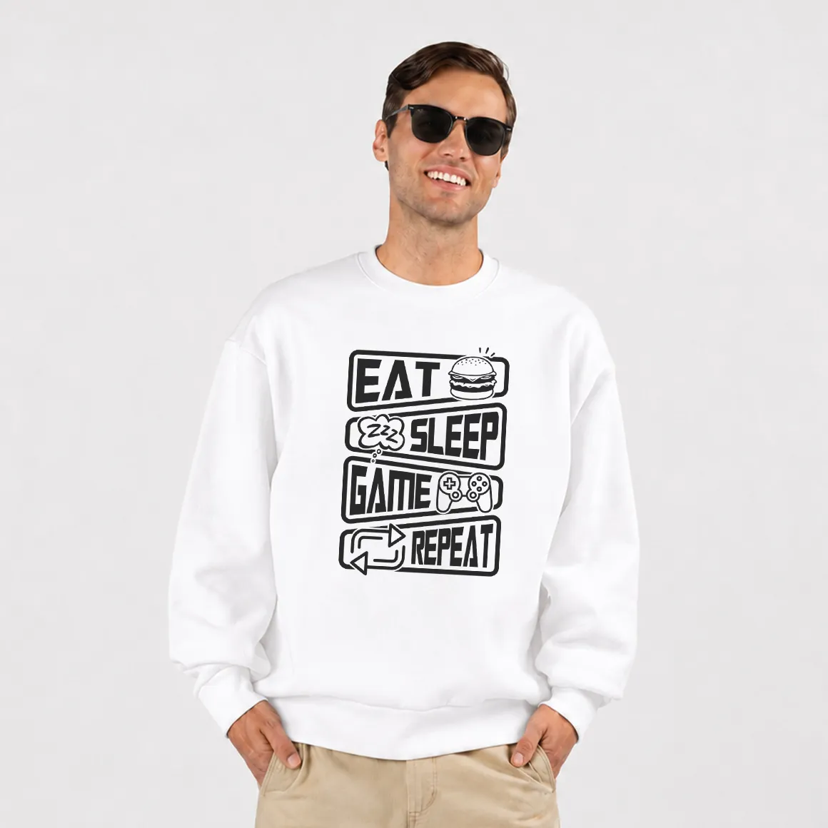 دورس تایپوگرافی Eat Sleep Game Repeat