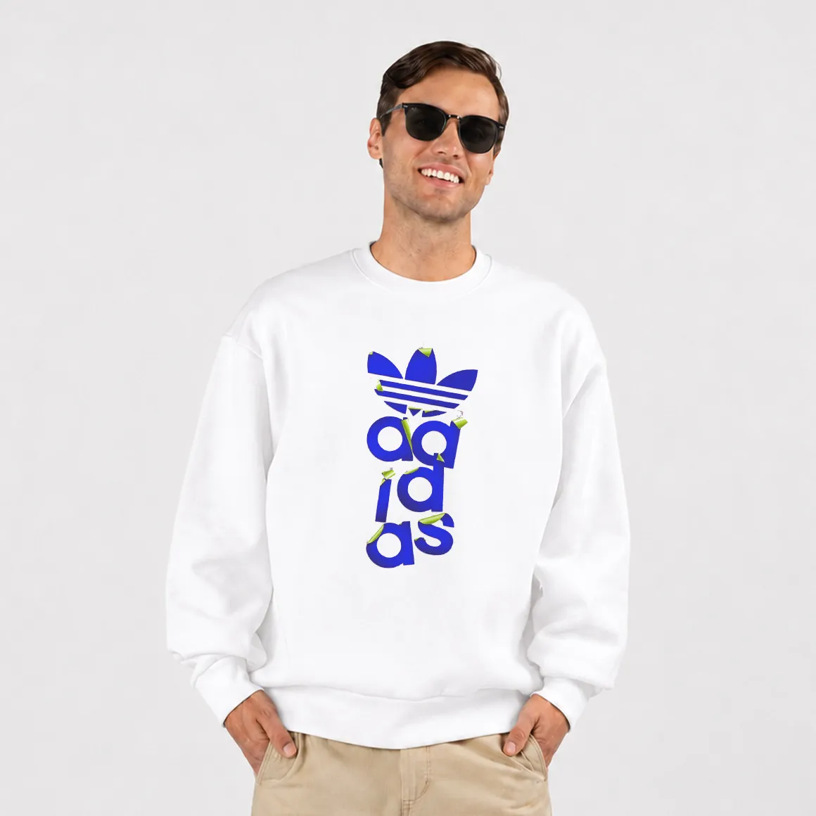 دورس آدیداس طرح تایپوگرافی عمودی آبی (Adidas)