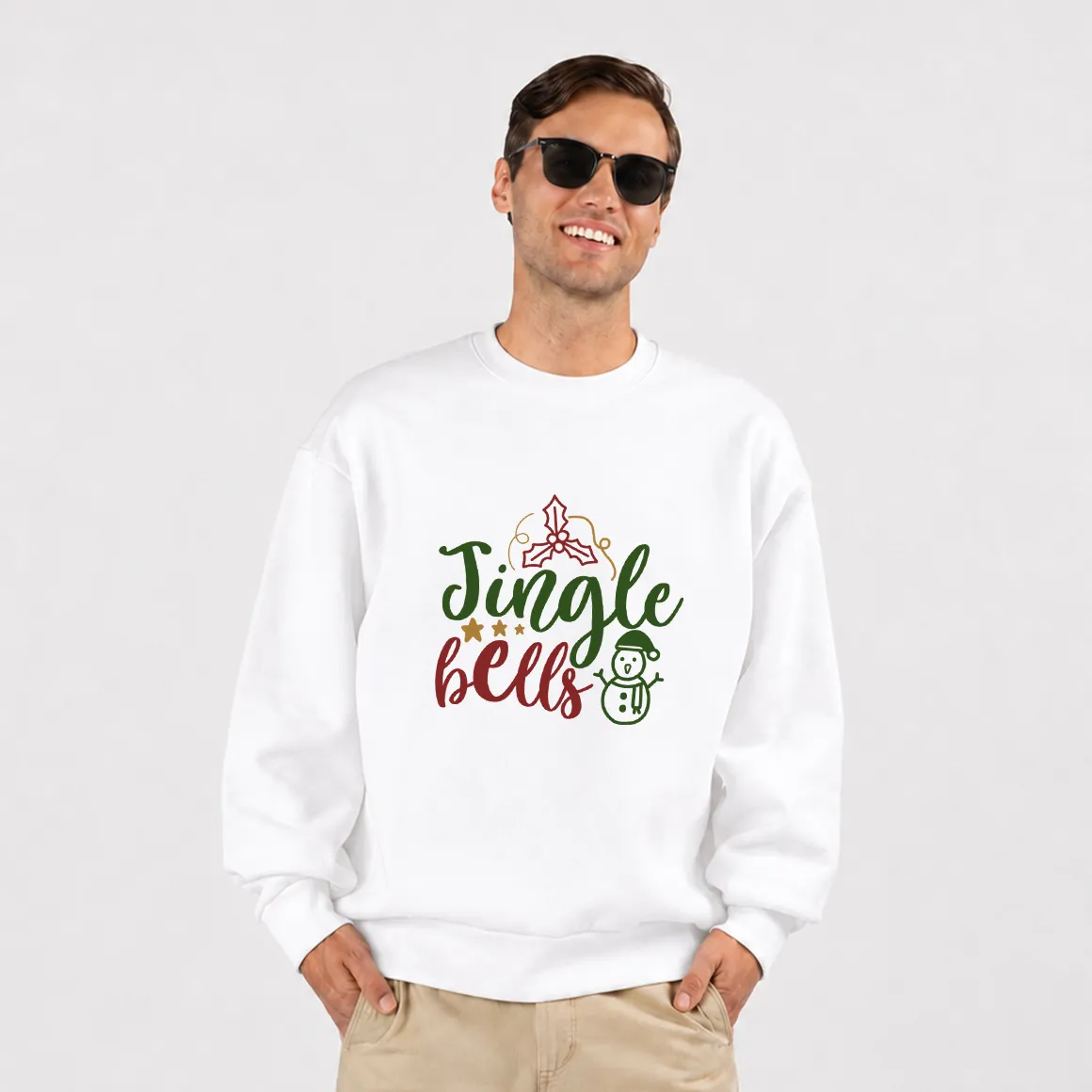 دورس کریسمس طرح نوشته Jingle Bells و آدم‌برفی