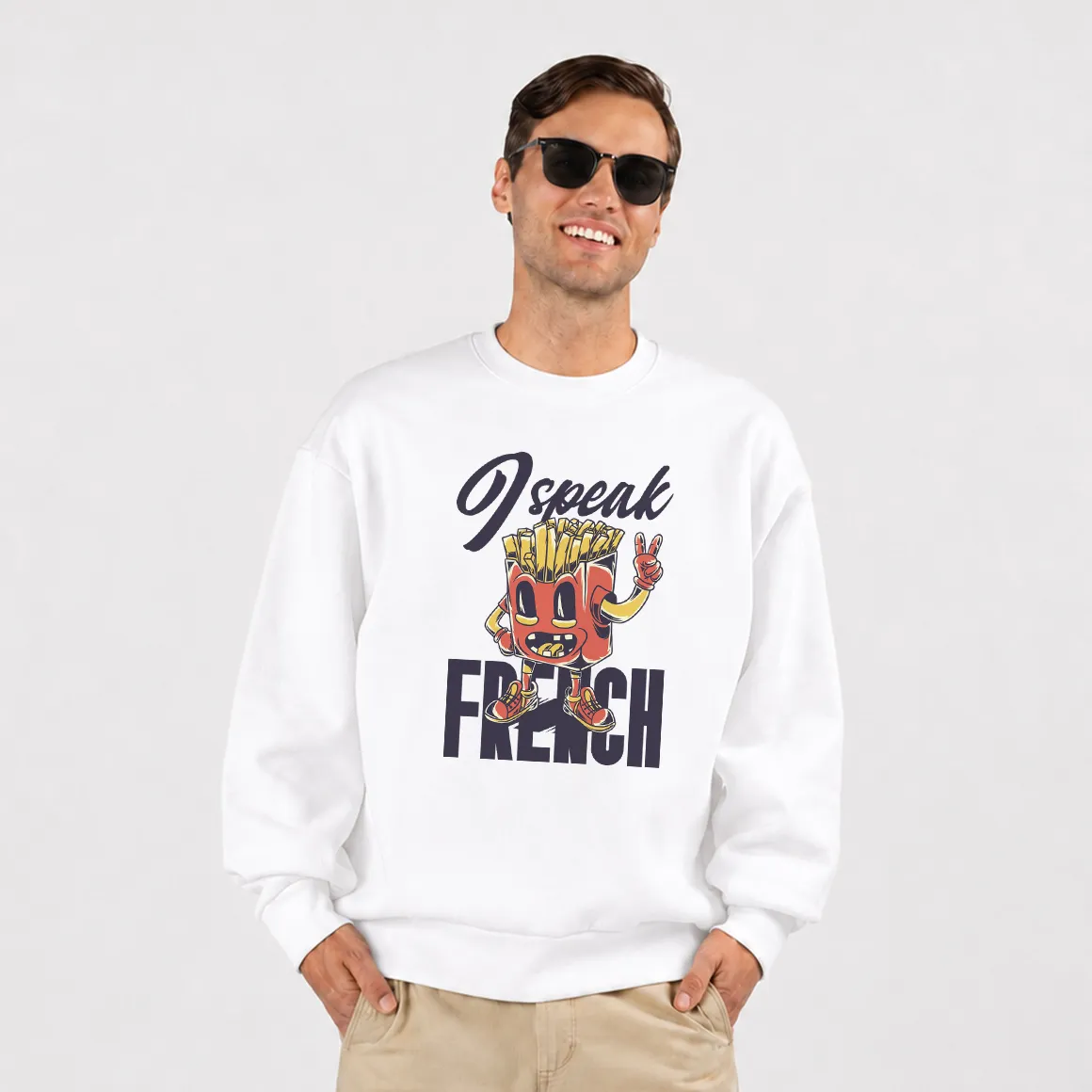 دورس سیب‌زمینی کارتونی طرح I Speak French Fries