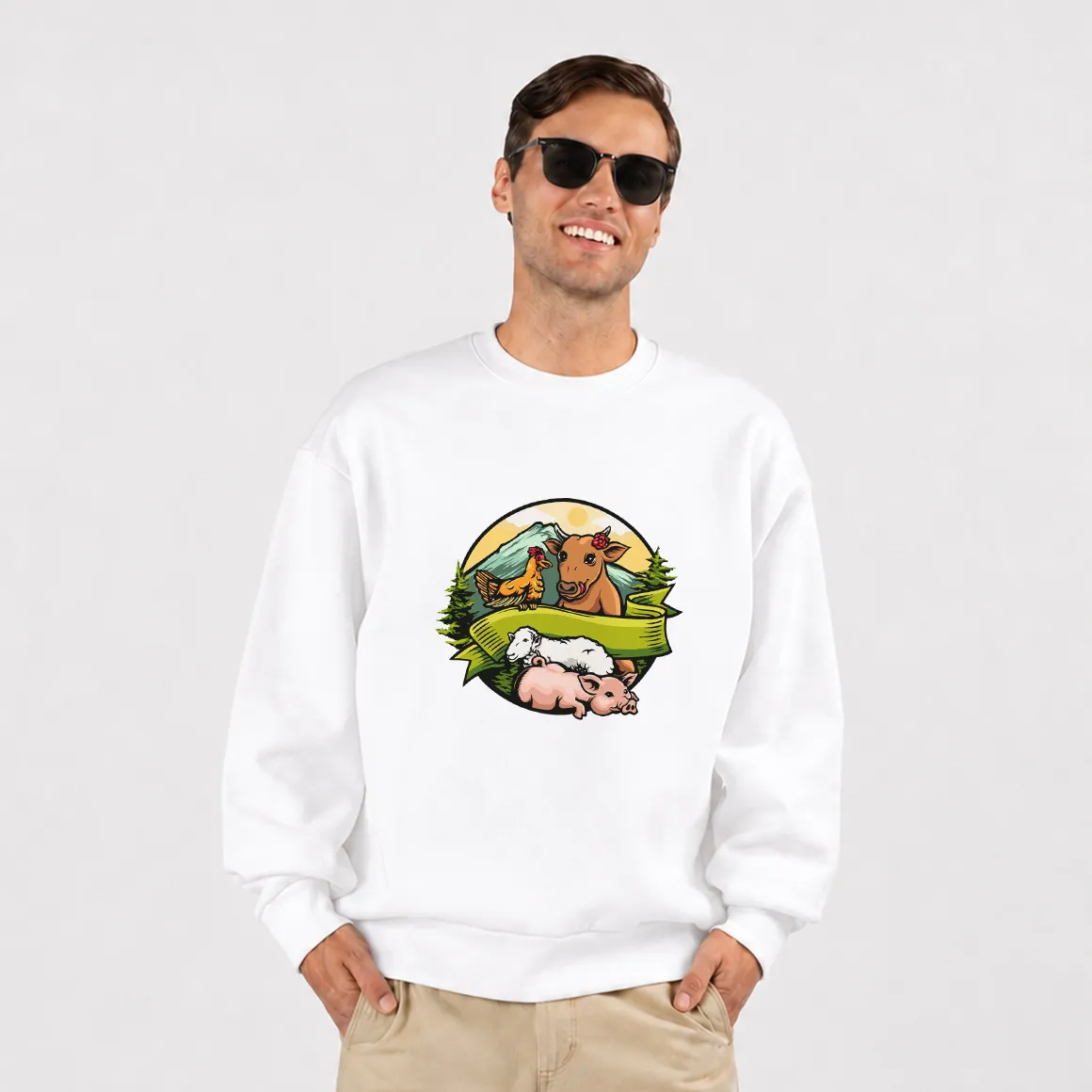 دورس حیوانات مزرعه طرح گاو و گوسفند و خوک