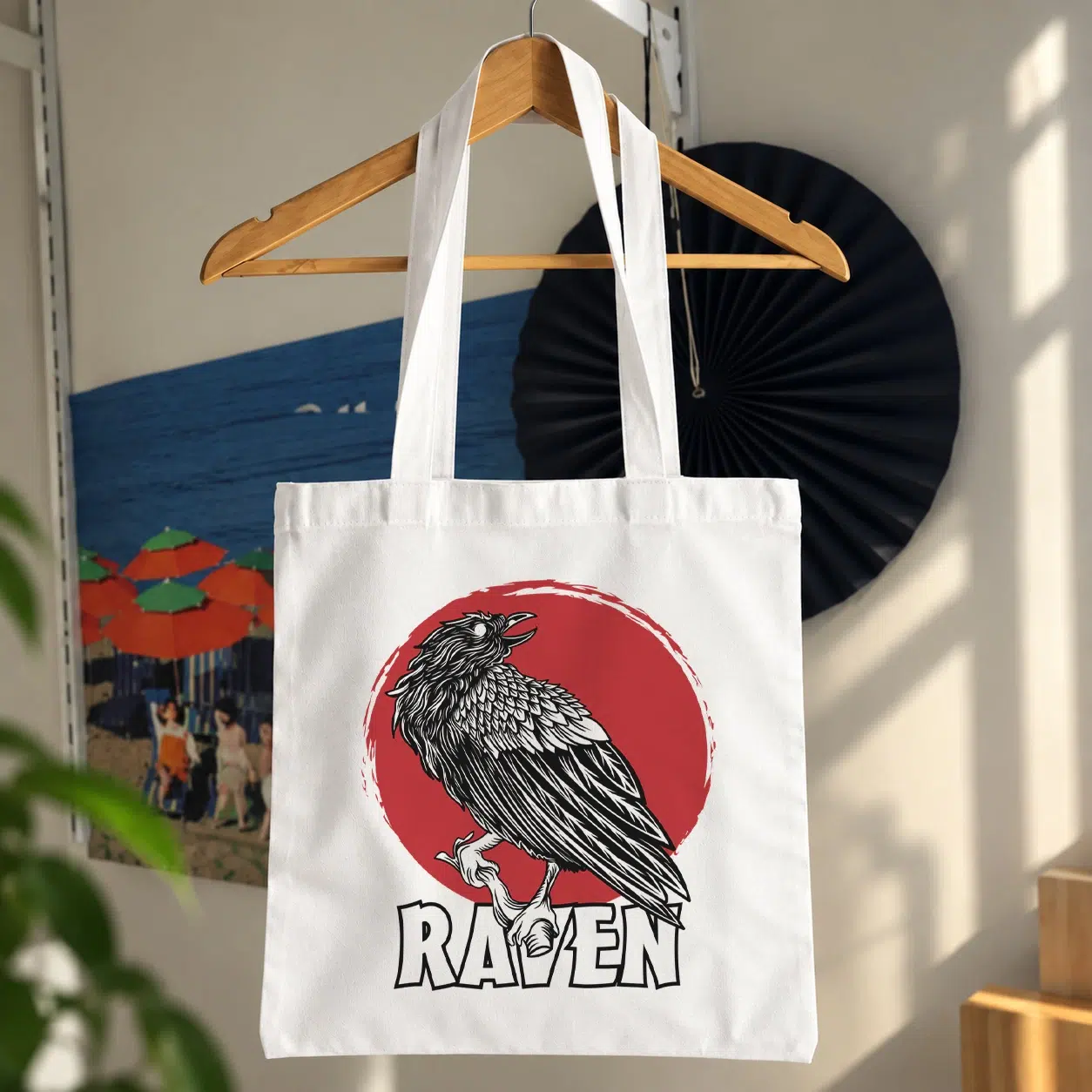 توت بگ کلاغ طرح Raven و خورشید قرمز