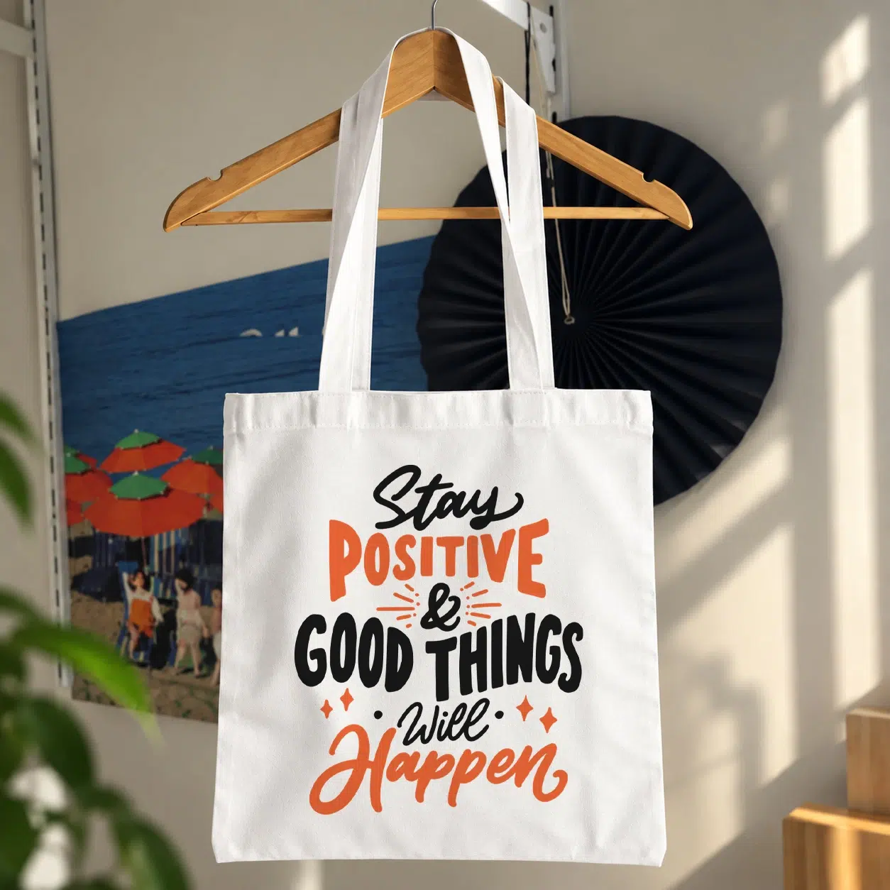 توت بگ انگیزشی طرح Stay Positive and Good Things Happen
