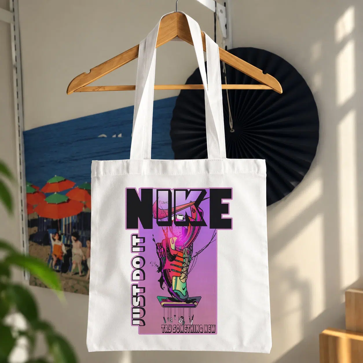 توت بگ نایکی طرح کتانی رنگی و Just Do It