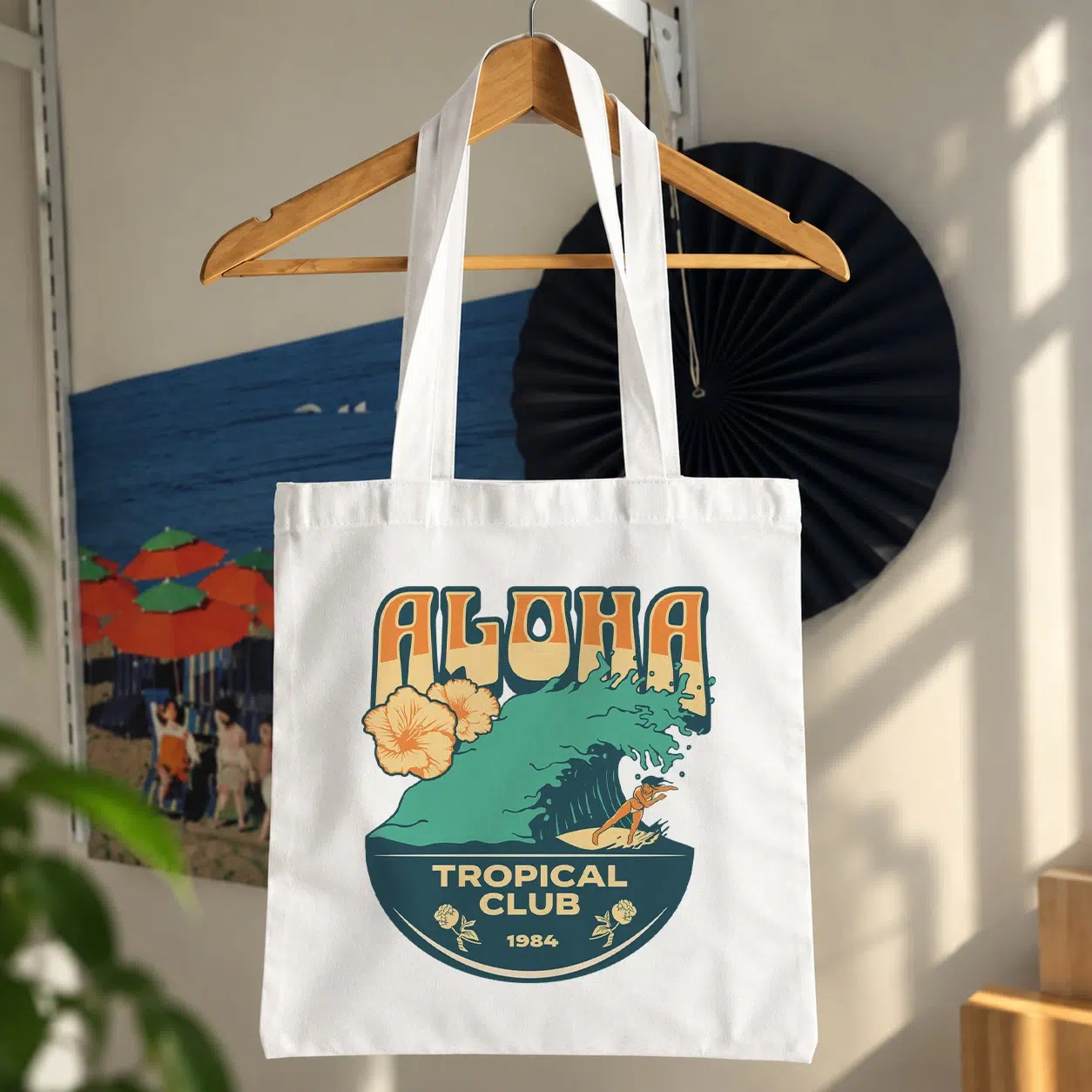 توت بگ تابستانی طرح آلوها و موج دریا (Aloha)