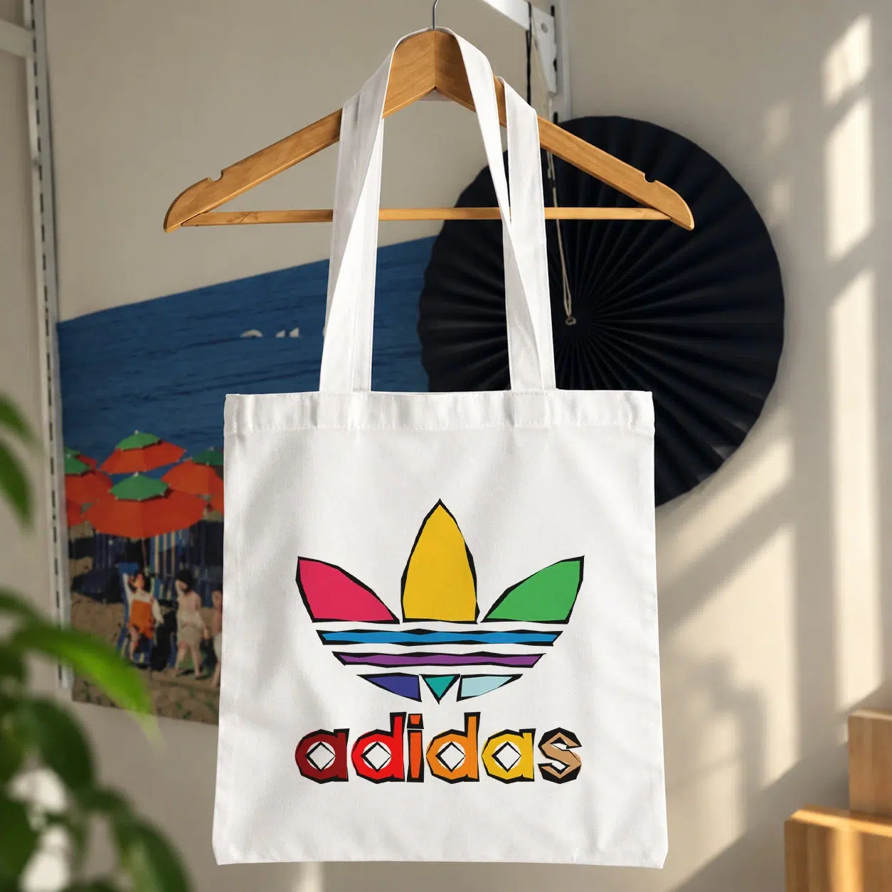 توت بگ آدیداس طرح لوگوی رنگین‌کمانی (Adidas)