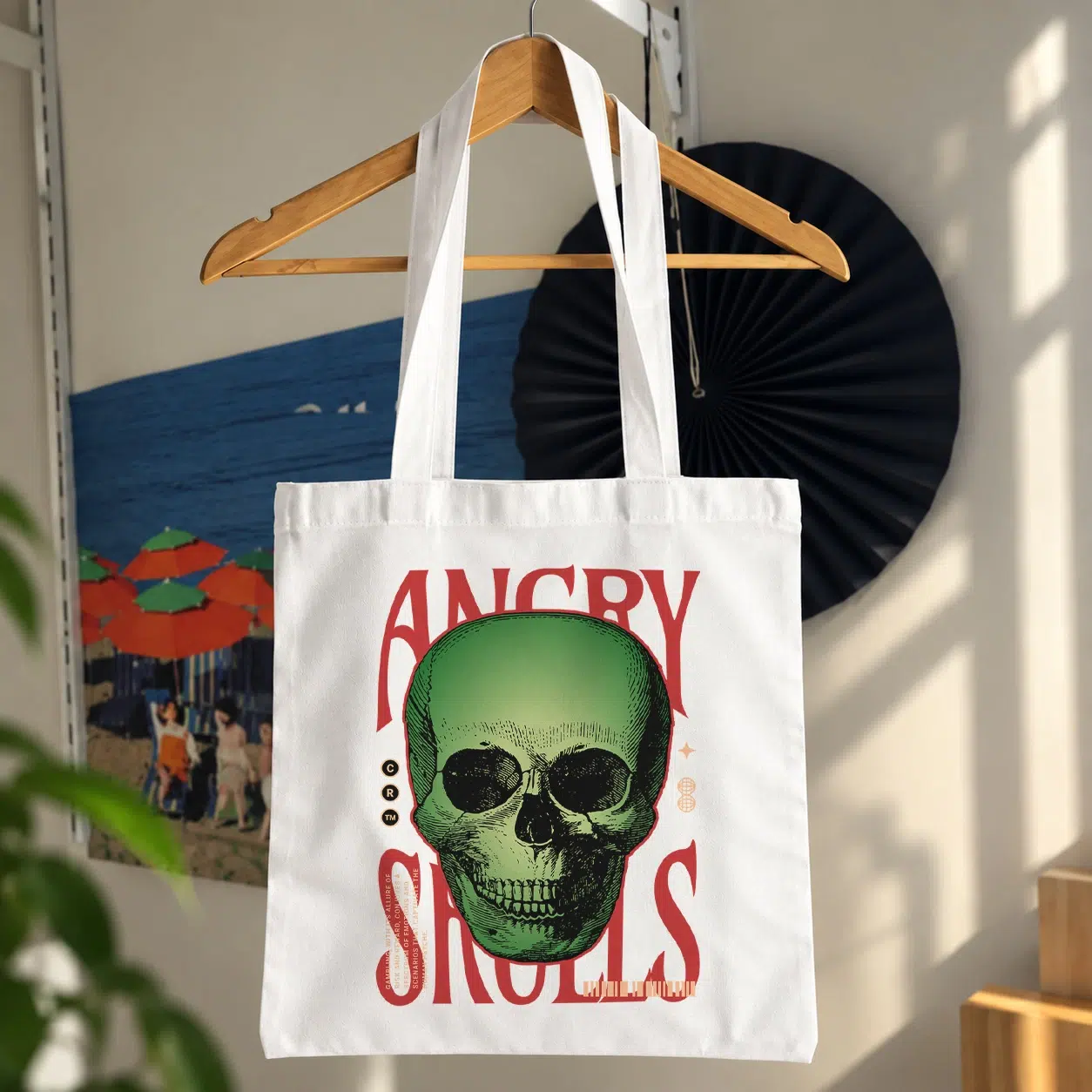 توت بگ جمجمه طرح Angry Skulls سبز