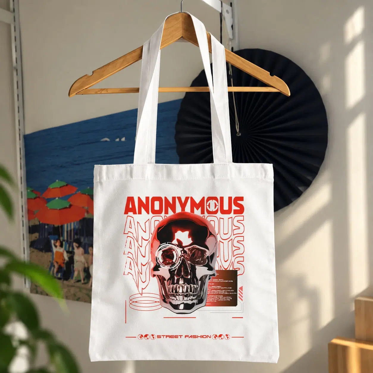 توت بگ جمجمه طرح Anonymous استریت فشن