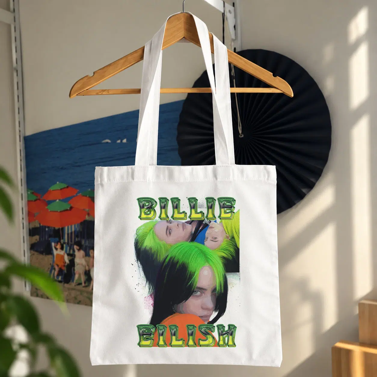 توت بگ بیلی آیلیش طرح پرتره سبز (Billie Eilish)