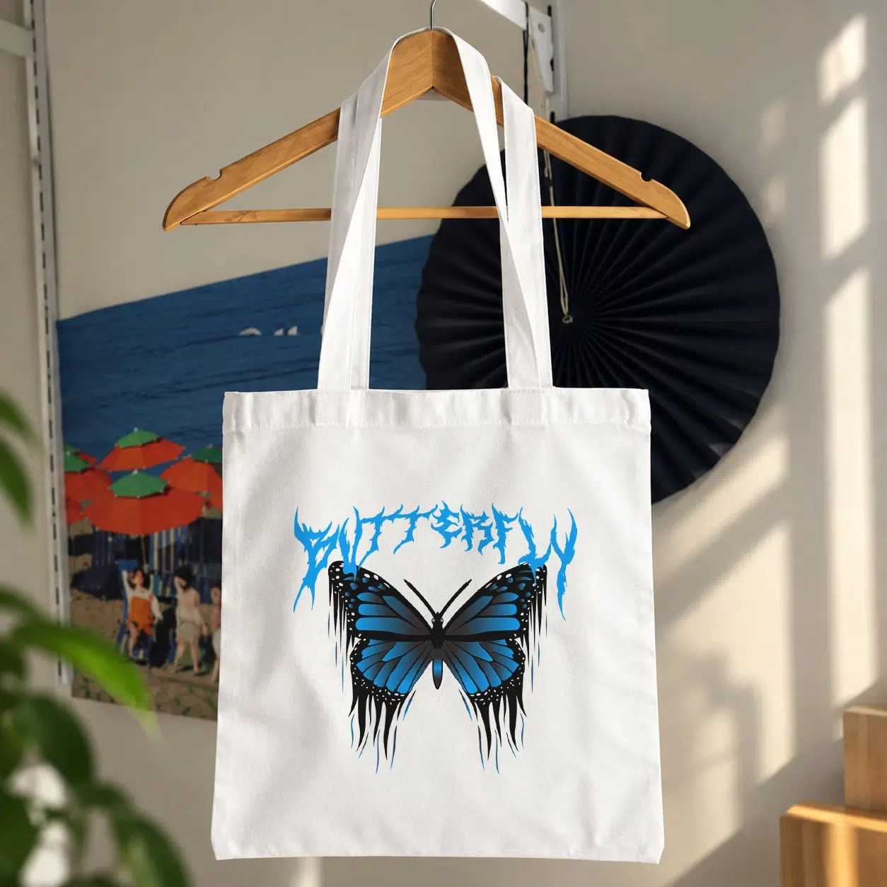 توت بگ نوشته Butterfly طرح گاتیک