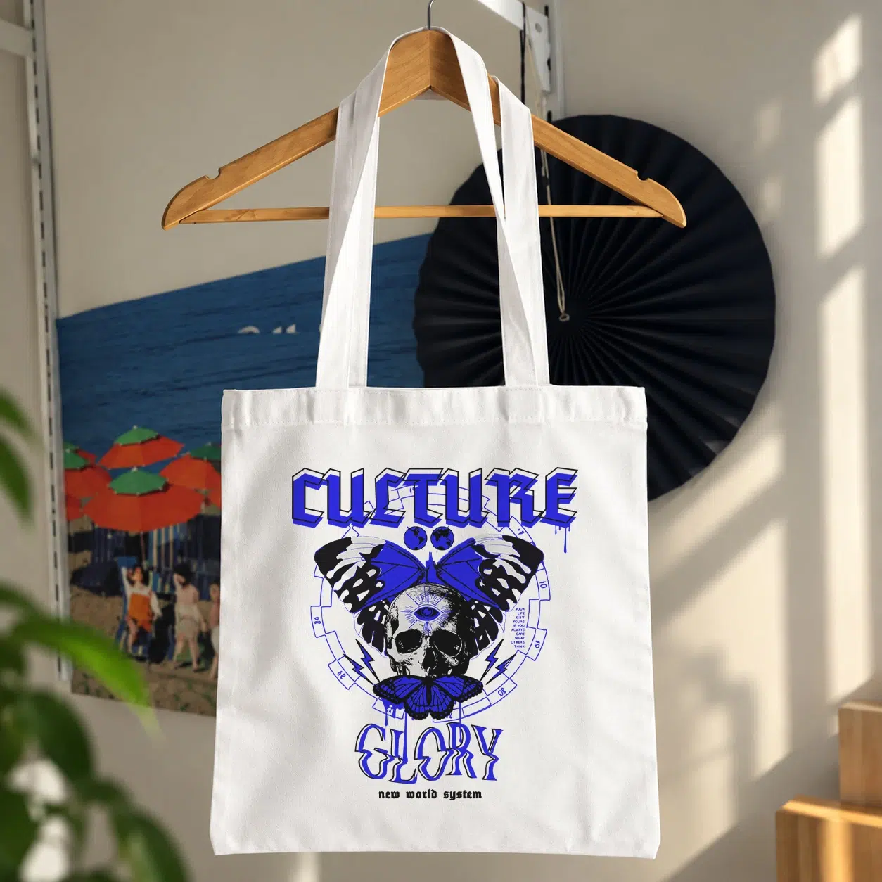 توت بگ طرح جمجمه و پروانه Culture Glory
