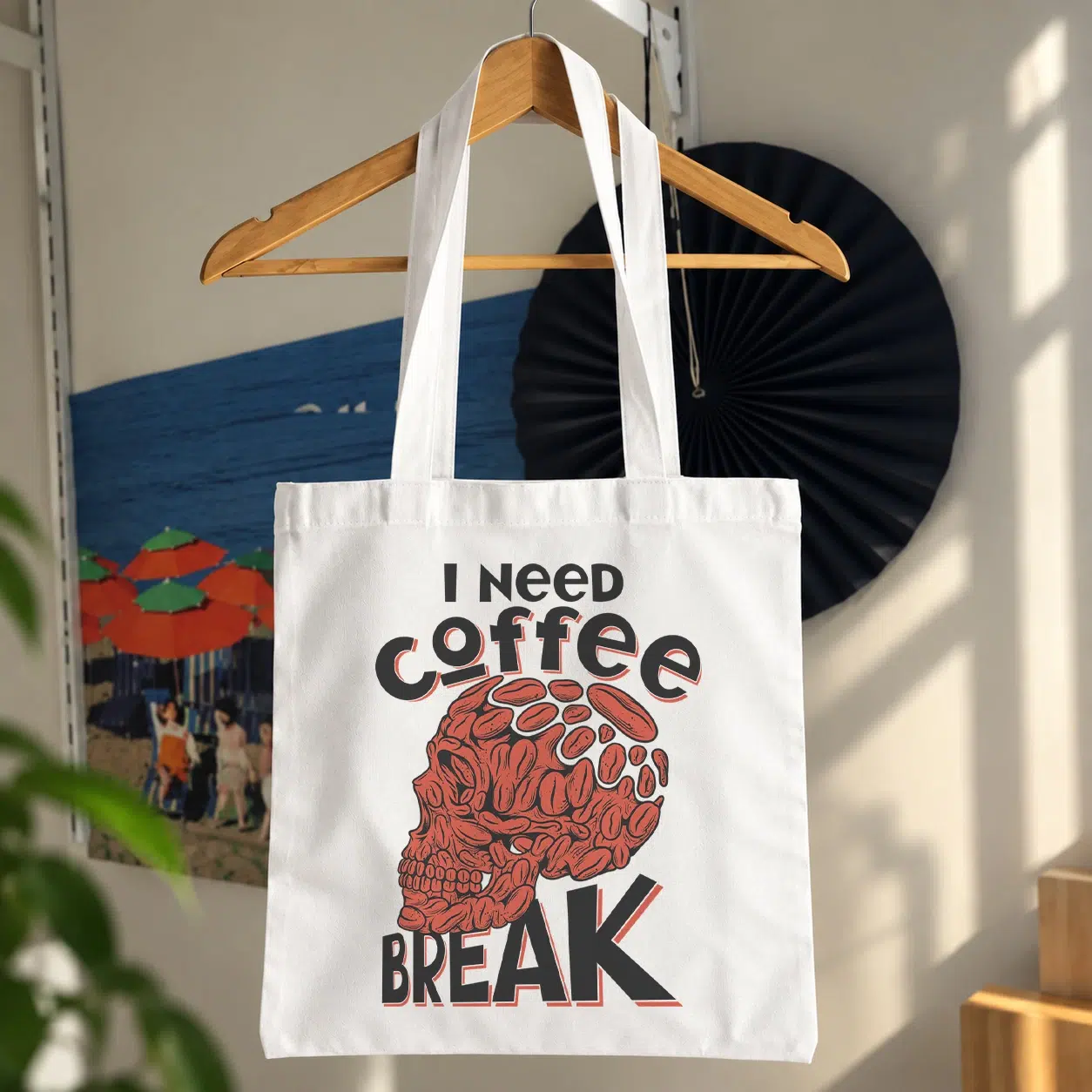توت بگ طرح جمجمه قهوه I Need Coffee