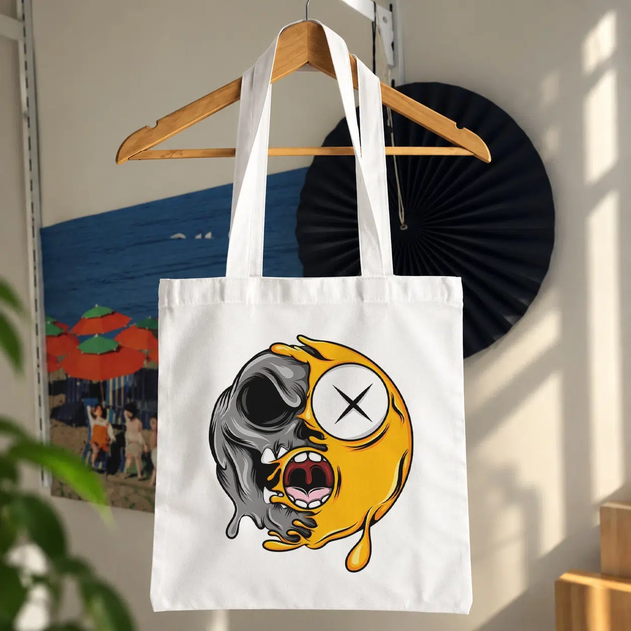 توت بگ جمجمه طرح ایموجی نصفه (Split Skull)