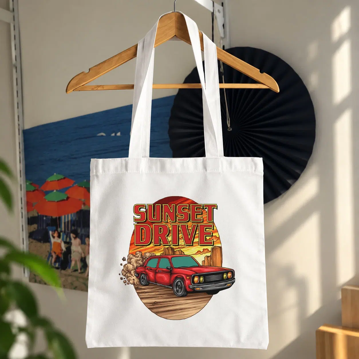 توت بگ ماشین کلاسیک طرح Sunset Drive