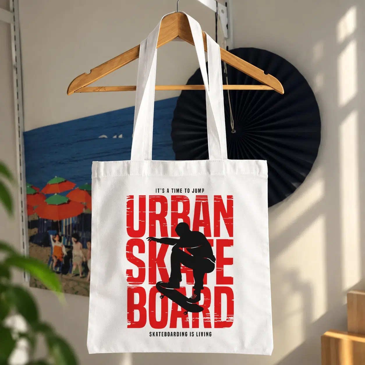 توت بگ اسکیت‌برد طرح تایپوگرافی Urban Skateboard