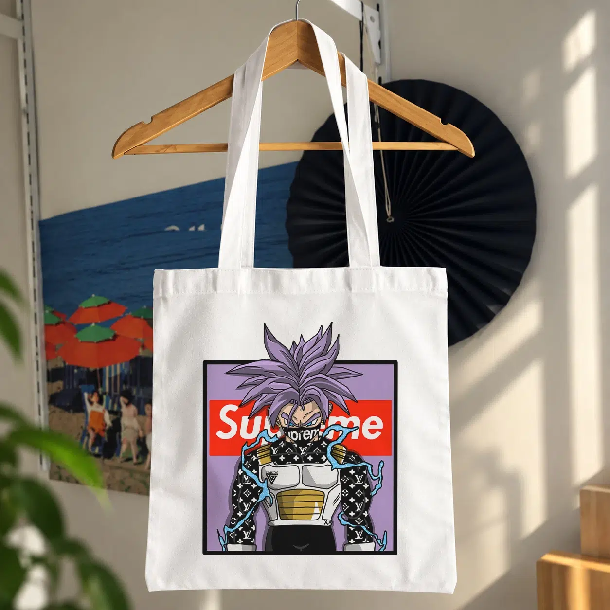 توت بگ انیمه دراگون بال طرح وجیتا و لوگوی Supreme