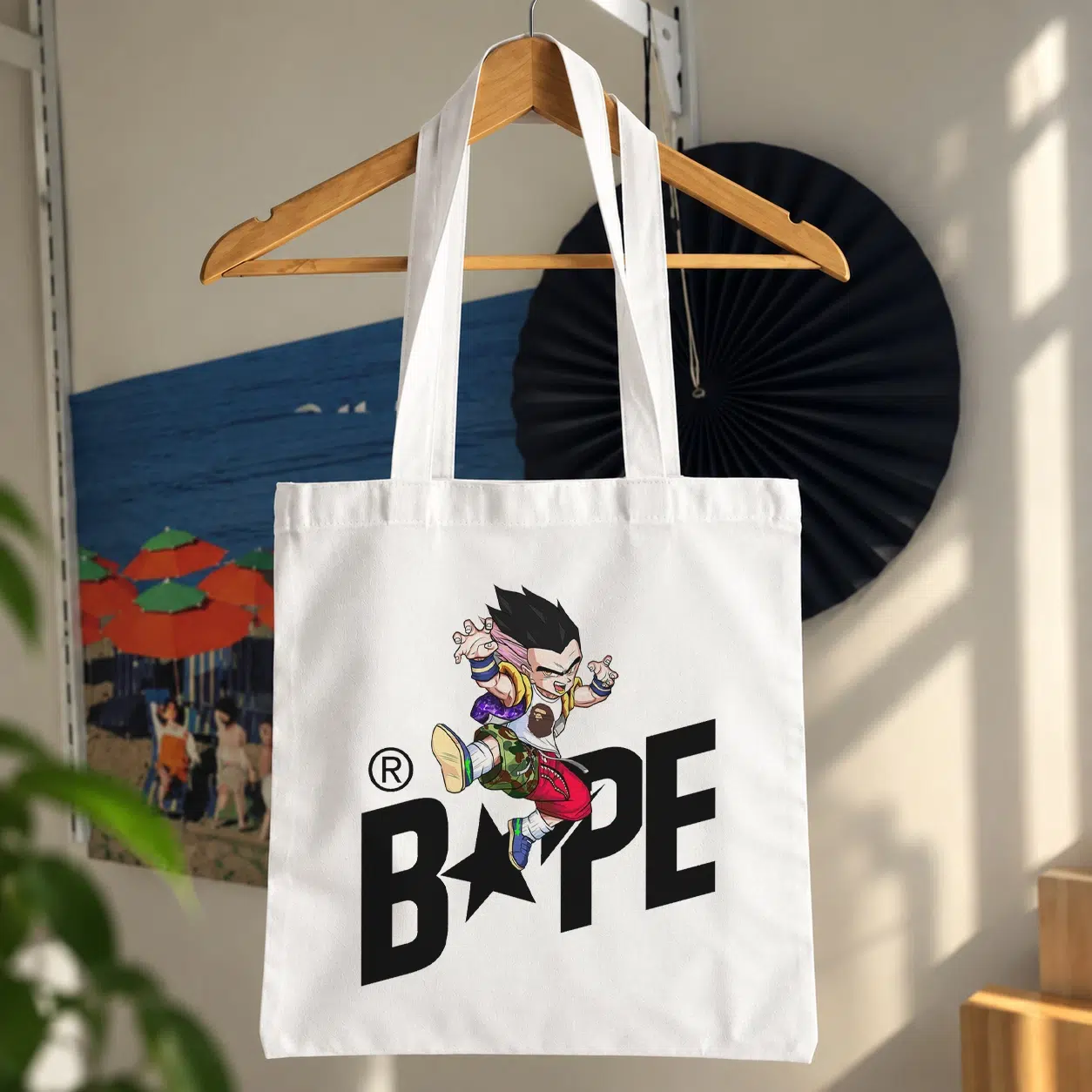 توت بگ انیمه دراگون بال طرح گوتنکس و لوگوی BAPE