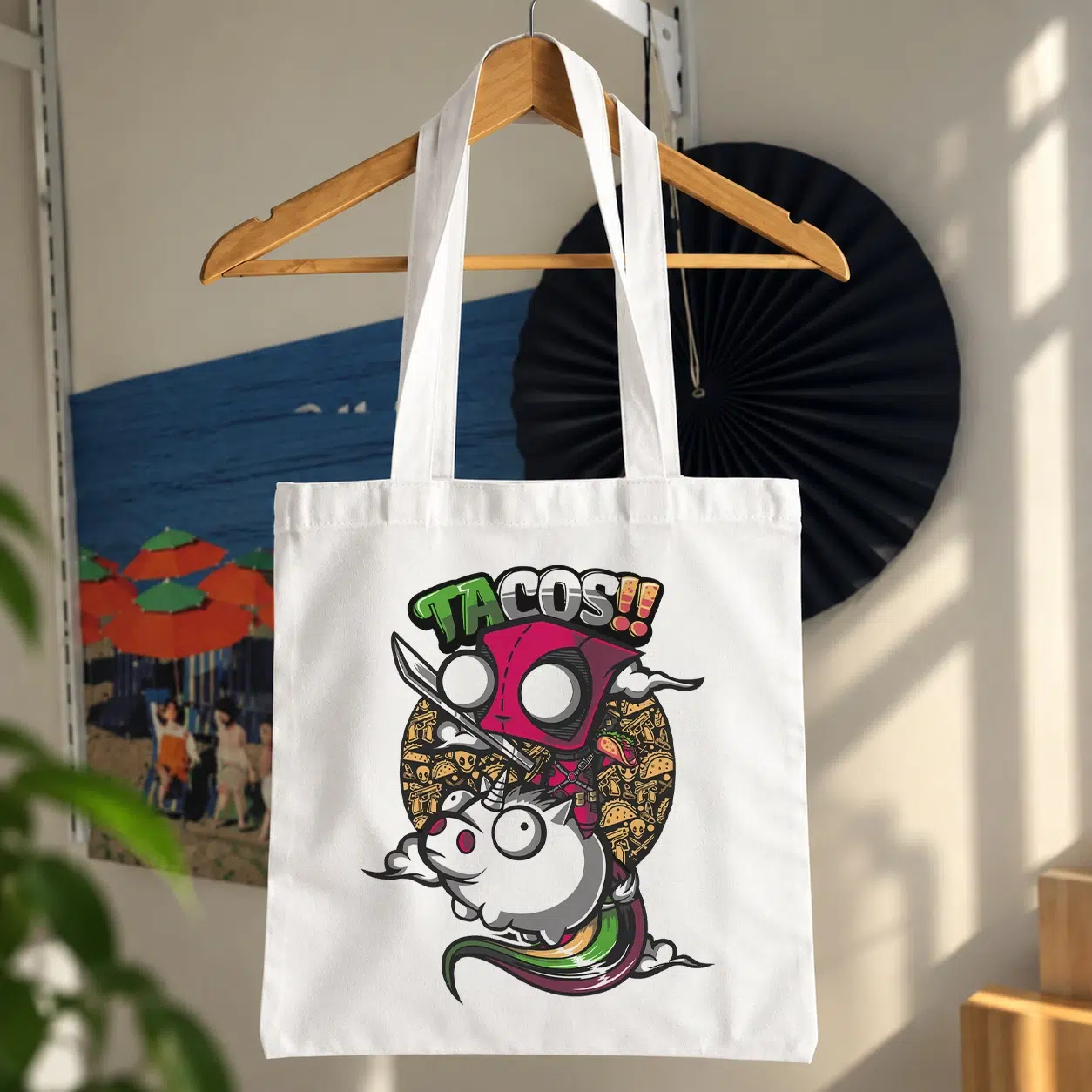 توت بگ تاکو طرح گربه و نوشته Tacos